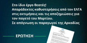 Παρέμβαση Κωνσταντινόπουλου για την καθυστέρηση ελέγχων-εκτιμήσεων από τον ΕΛΓΑ στην Αρκαδία