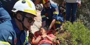 Διάσωση τραυματισμένης Γερμανίδας αναρριχήτριας σε πεδίο στο Λεωνίδιο