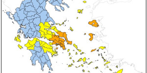 Στο "μπλε" σταθερά η Αρκαδία στο χάρτη της Γενικής Γραμματείας Πολιτικής Προστασίας