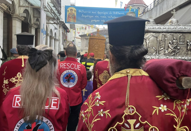 Τιμητική φρουρά η Ομάδα Διάσωσης Αρκαδίας στη γιορτή των πολιούχων